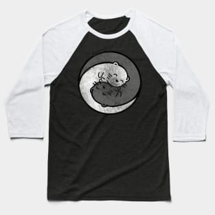 yinyang ying and yang otters vintage women cute cartoon kawaii Baseball T-Shirt